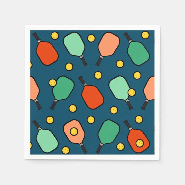 Serviette En Papier Fête de pickleball (Devant)