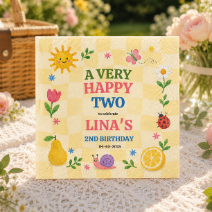 Serviette En Papier Fête de pique-nique floral pour le 2e anniversaire