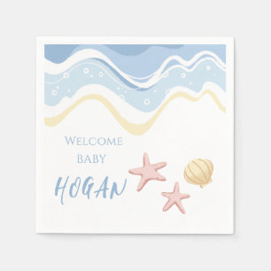 Serviette En Papier Fête de plage étoile de mer coquillage