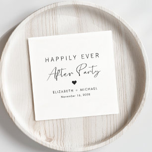 Serviette En Papier Fête de réception de mariage Chic Happily Ever Aft