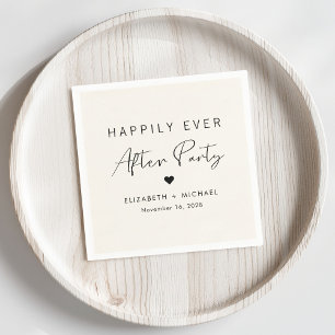 Serviette En Papier Fête de réception de mariage Chic Happily Ever Aft