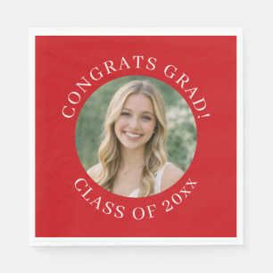 Serviette En Papier Fête de remise de diplômes personnalisée en rouge 