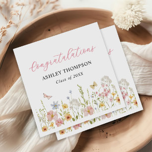 Serviette En Papier Fête de remise des diplômes aux fleurs sauvages co