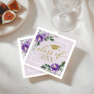 Serviette En Papier Fête de remise des diplômes Fleur de lavande viole