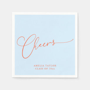 Serviette En Papier Fête de remise des diplômes Minimal Blue Orange Sc