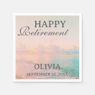 Serviette En Papier Fête de retraite à thème plage ou été