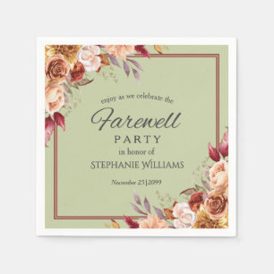 Serviette En Papier Fête de retraite de fleurs d'automne pastel élégan