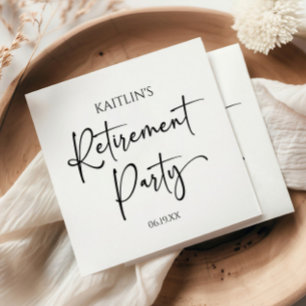Serviette En Papier Fête de retraite élégante moderne minimaliste