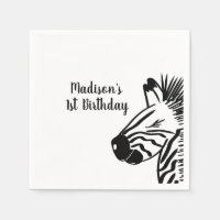 Fête de safari de zoo gribouillé minimaliste zèbre