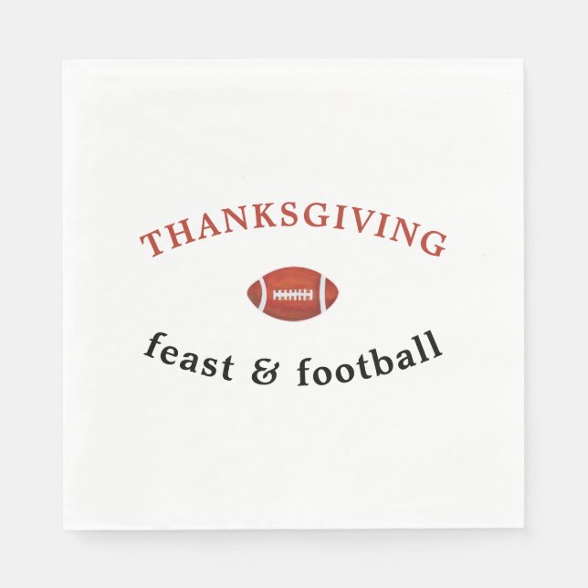Serviette En Papier Fête de Thanksgiving et Dîner de football (Devant)