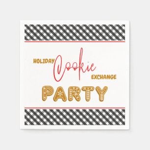 Serviette En Papier Fête d'échange de cookies de vacances Noël