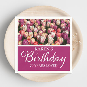 Serviette En Papier Fête des 70 ans Élégantes serviettes florales