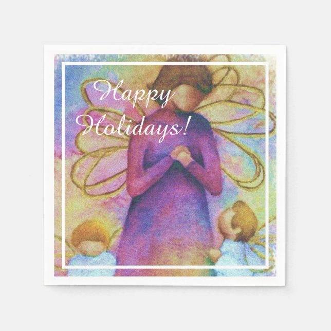 Serviette En Papier Fête des Anges de Noël (Devant)