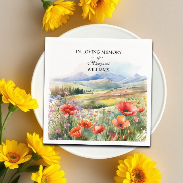 Serviette En Papier Fête Des Fleurs sauvages D'Aquarelle De La Vie Fun (Créateur téléchargé)