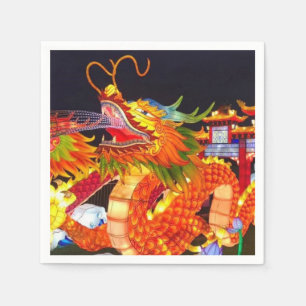 Serviette En Papier Fête des lumières de Noël Lanterne de dragon ch
