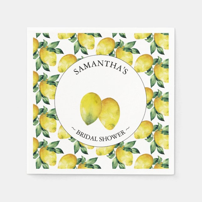 Serviette En Papier Fête des mariées à thème citron (Devant)