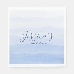 Serviette En Papier Fête des mariées bleue de teinture de trempage Omb