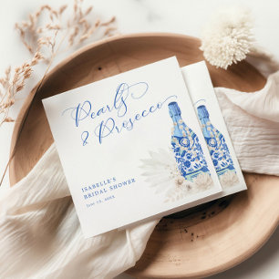 Serviette En Papier Fête des mariées Blue Pearls et Prosecco