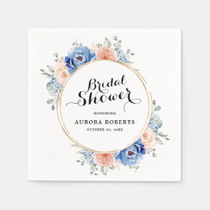 Serviette En Papier Fête des mariées Blush Blue Slate Dusty de la mari