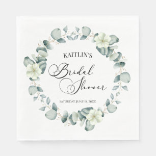 Serviette En Papier Fête des mariées botanique Feuille d'Eucalyptus ve