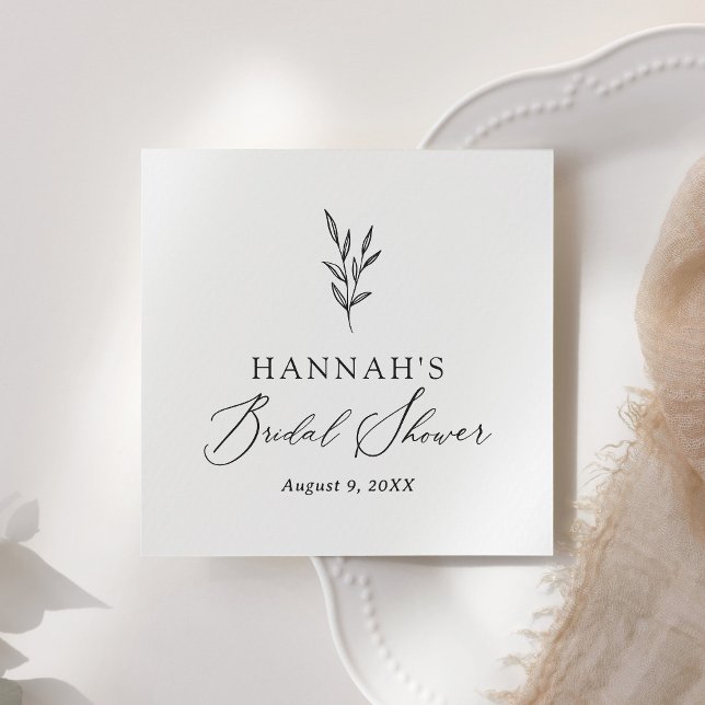 Serviette En Papier Fête des mariées botanique minimale simple (Créateur téléchargé)