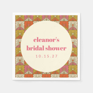 Serviette En Papier Fête des mariées Botanique super Retro Orange Pers
