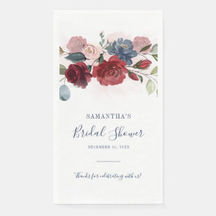 Serviette En Papier Fête des mariées Bourgogne Rustique Floral papier 