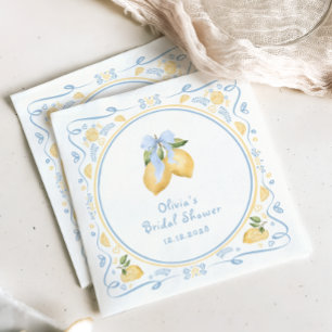 Serviette En Papier Fête des mariées citron floral italien Bow