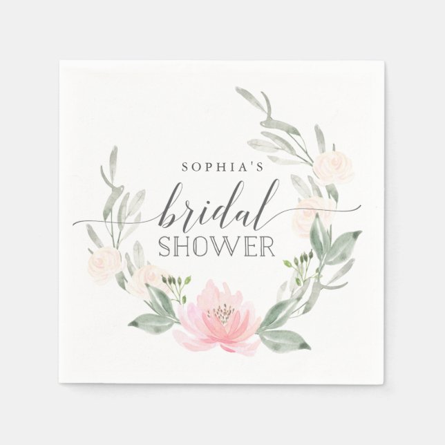 Serviette En Papier Fête des mariées Cocktail serviettes Pastel Blush (Devant)