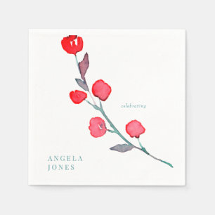 Serviette En Papier Fête des mariées colorée en aquarelle