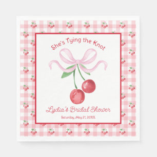 Serviette En Papier Fête des mariées Coquette Cherry Monogam