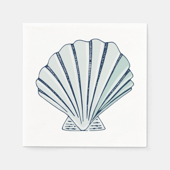 Serviette En Papier Fête des mariées côtière de Sea Shell Beach (Devant)