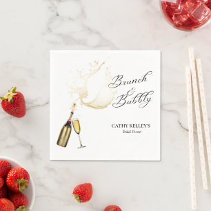 Serviette En Papier Fête des mariées de Brunch et Bubbly Champagne