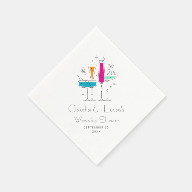 Serviette En Papier Fête des mariées de champagne Bubbly (Coin)