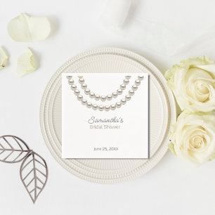 Serviette En Papier Fête des mariées de collier Pearl minimaliste