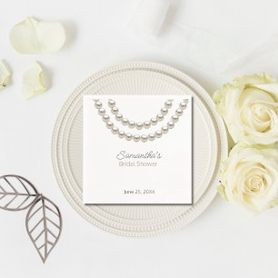 Serviette En Papier Fête des mariées de collier Pearl minimaliste