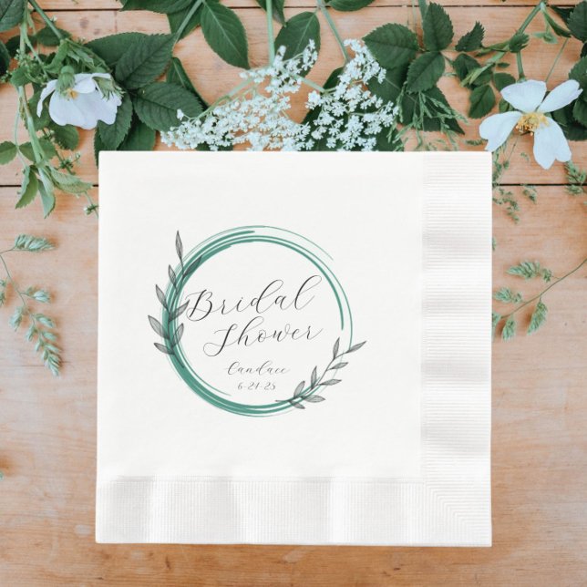 Serviette En Papier Fête des mariées de couronne simple Emerald Green (In SItu Wedding)