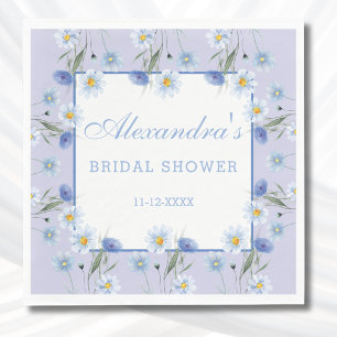 Serviette En Papier Fête des mariées de Fleur sauvage Dusty Blue Boho