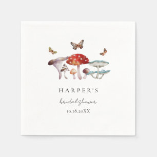 Serviette En Papier Fête des mariées de la forêt d'aquarelle de champi