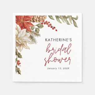 Serviette En Papier Fête des mariées de Noël florale
