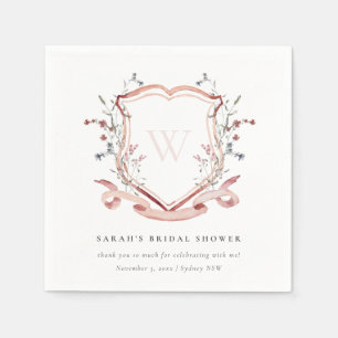 Serviette En Papier Fête des mariées de poitrine rose Fleur sauvage