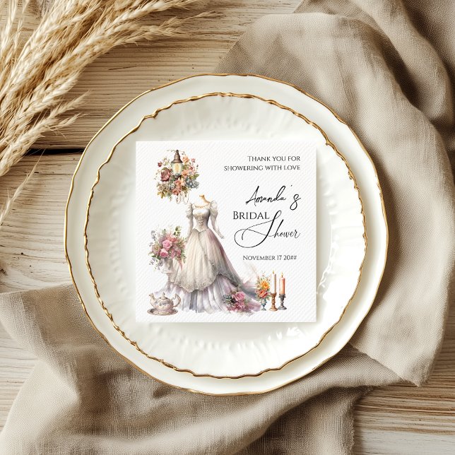 Serviette En Papier Fête des mariées de robe de Mariage victorienne (Créateur téléchargé)