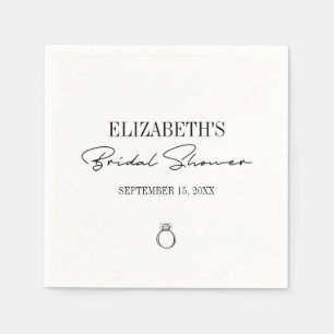 Serviette En Papier Fête des mariées de script moderne