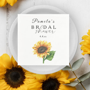 Serviette En Papier Fête des mariées de tournesol minimaliste
