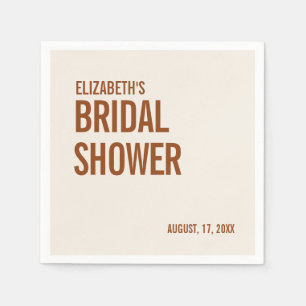 Serviette En Papier Fête des mariées de typographie en terre cuite sim