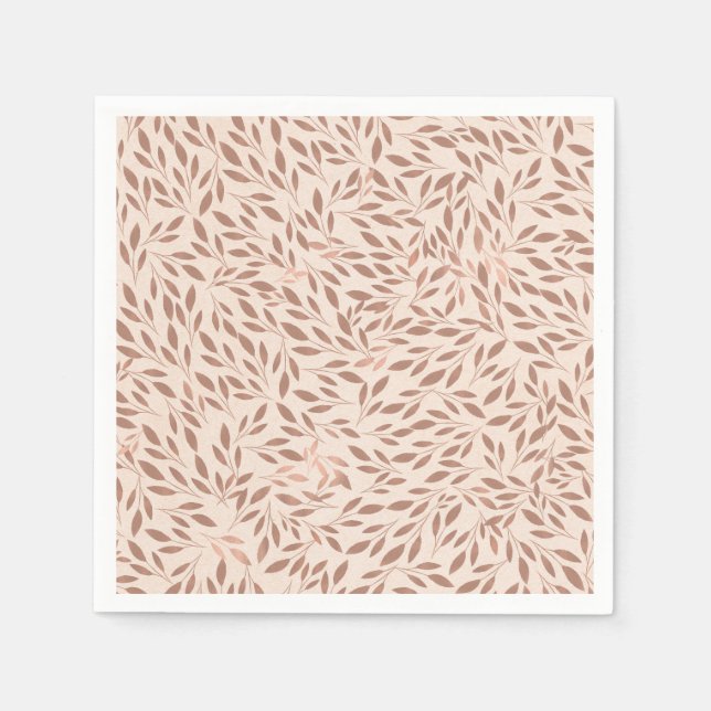 Serviette En Papier Fête des mariées de verre botanique rose rustique  (Devant)