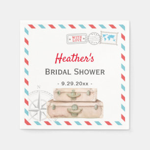 Serviette En Papier Fête des mariées de voyage aérien Décor rouge papi