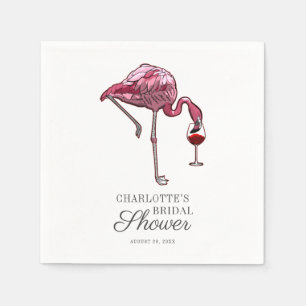 Serviette En Papier Fête des mariées d'été rose Flamant rose personnal