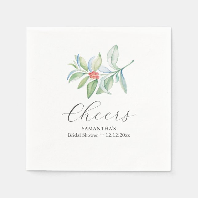 Serviette En Papier Fête des mariées d'hiver Cocktail serviettes Noël (Devant)