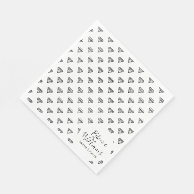 Serviette En Papier Fête des mariées Diamant noir (Coin)